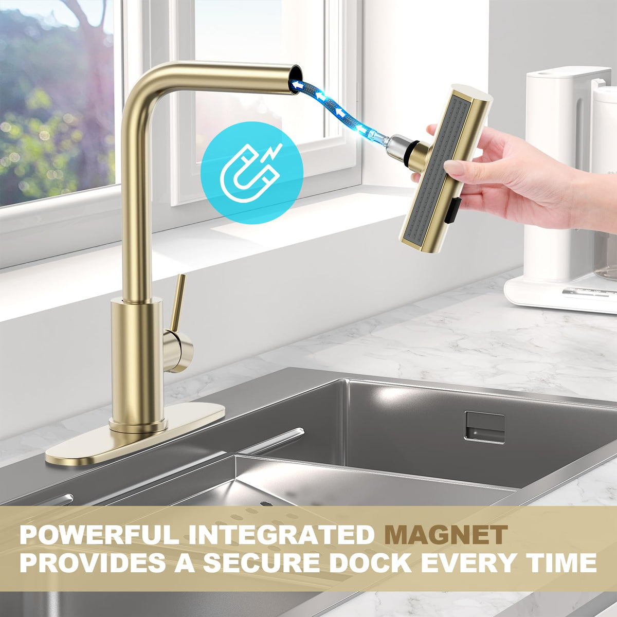 AVSIILE anti-fingerprint finish keeps the faucet pristine with minimal effort