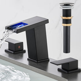 AVSIILE LED bathroom faucet in matte black adds ambient glow and modern style.