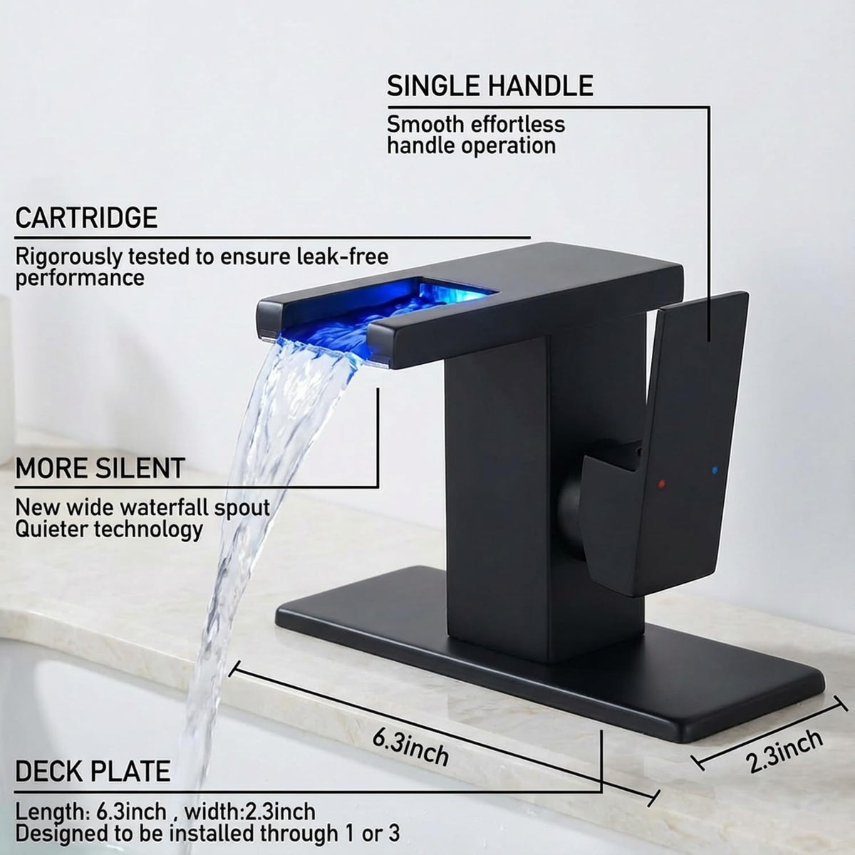 AVSIILE faucet ready for 1-hole installation
