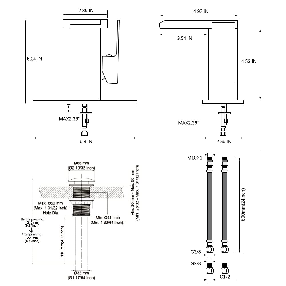 AVSIILE included deck plate for multi-hole setups