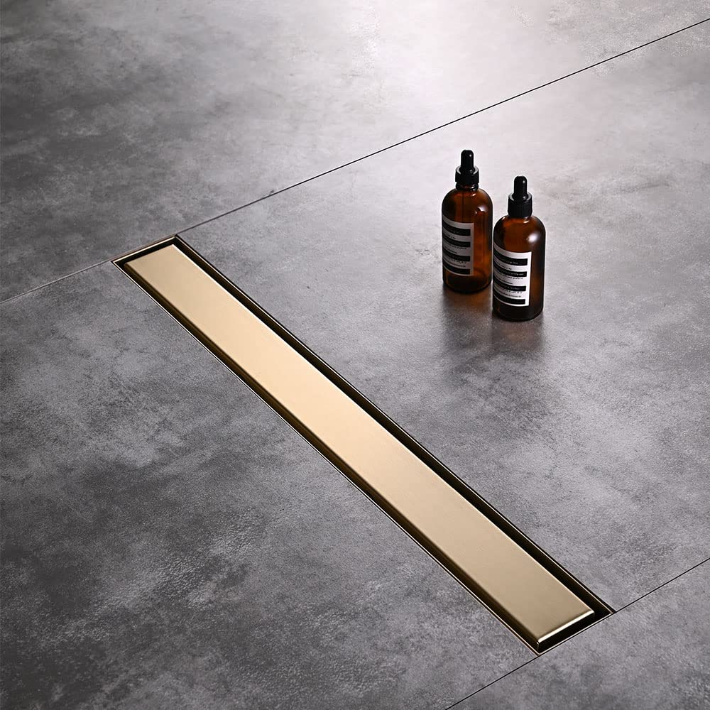 AVSIILE tile-in cover on linear drain for seamless tile integration.