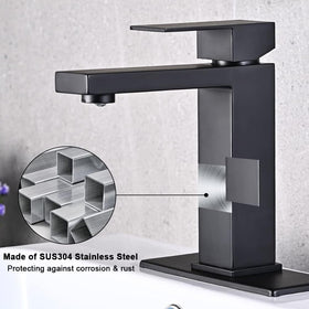 AVSIILE matte black faucet installation components ready for DIY setup