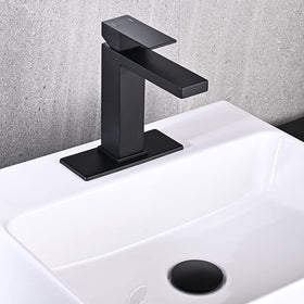 AVSIILE matte black faucet pop-up drain for easy drainage
