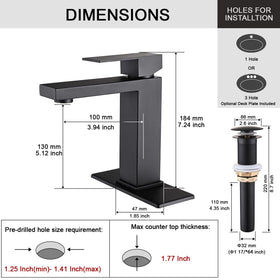 AVSIILE matte black faucet stainless steel body resists corrosion and keeps shine