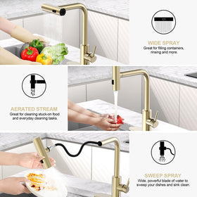 AVSIILE pull-down sprayer provides flexible reach for dishes and countertops