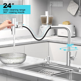 AVSIILE single-handle control allows one-handed temperature and flow adjustment.