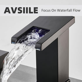 AVSIILE waterfall spout faucet creates a soothing cascade for spa-like feel.
