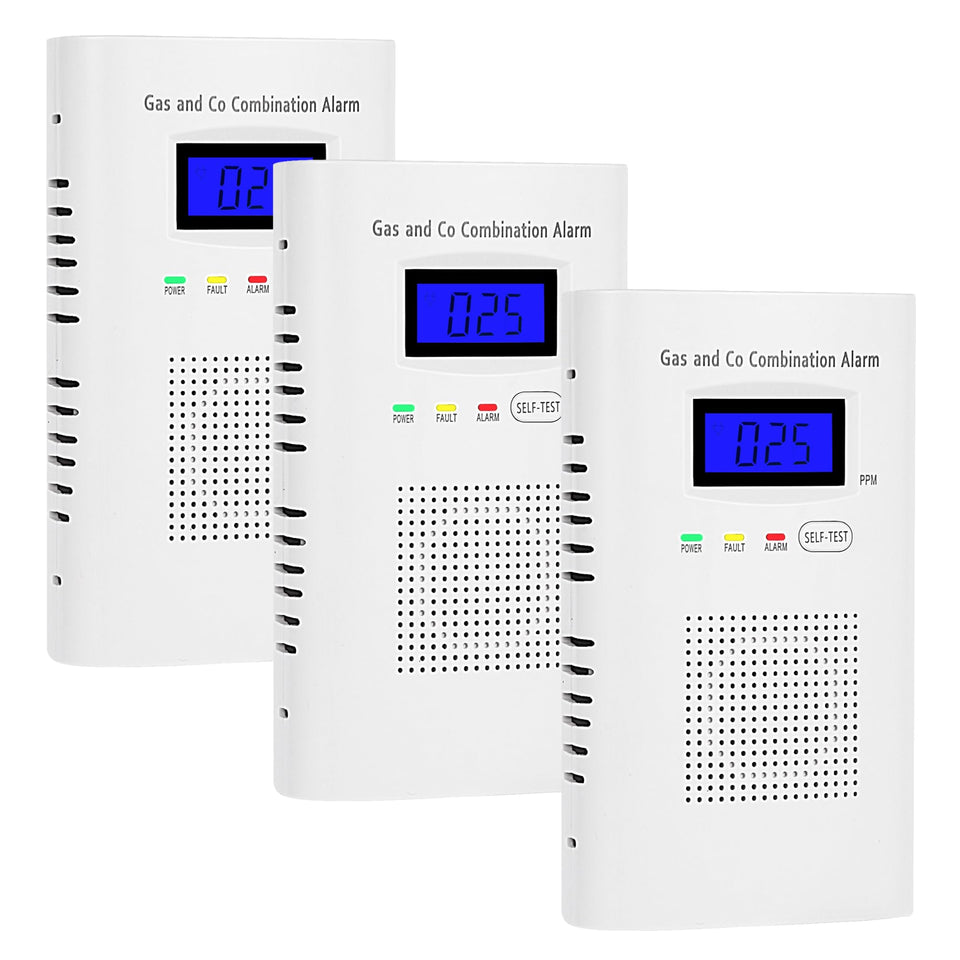 Awatin 3 Pakcs detector front view, plug-in convenience for home safety