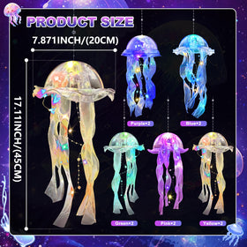 AWATIN Jellyfish decor blue lanterns provide calming light for underwater celebrations.