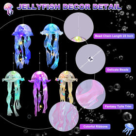 AWATIN Jellyfish decor green lanterns add vibrant accents for aquatic themes.