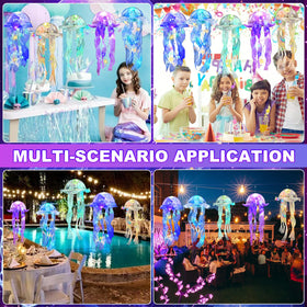 AWATIN Jellyfish decor purple lanterns create dreamy glow for ocean parties.