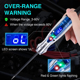 AWBLIN 60V DC tester handles diverse vehicle circuits safely.