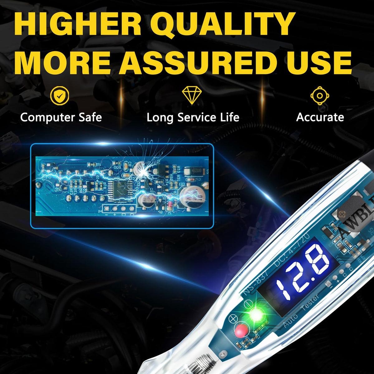 AWBLIN buzzer test light features durable cord for flexible reach.