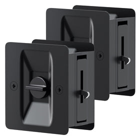 AWDIA matte black pocket door lock with pull offers sleek privacy.