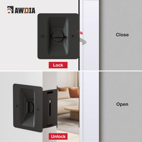 AWDIA pocket door lock latch assembly ensures smooth operation.