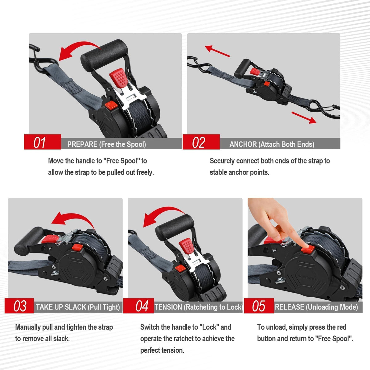 Retractable feature of AWELCRAFT straps saves space after use