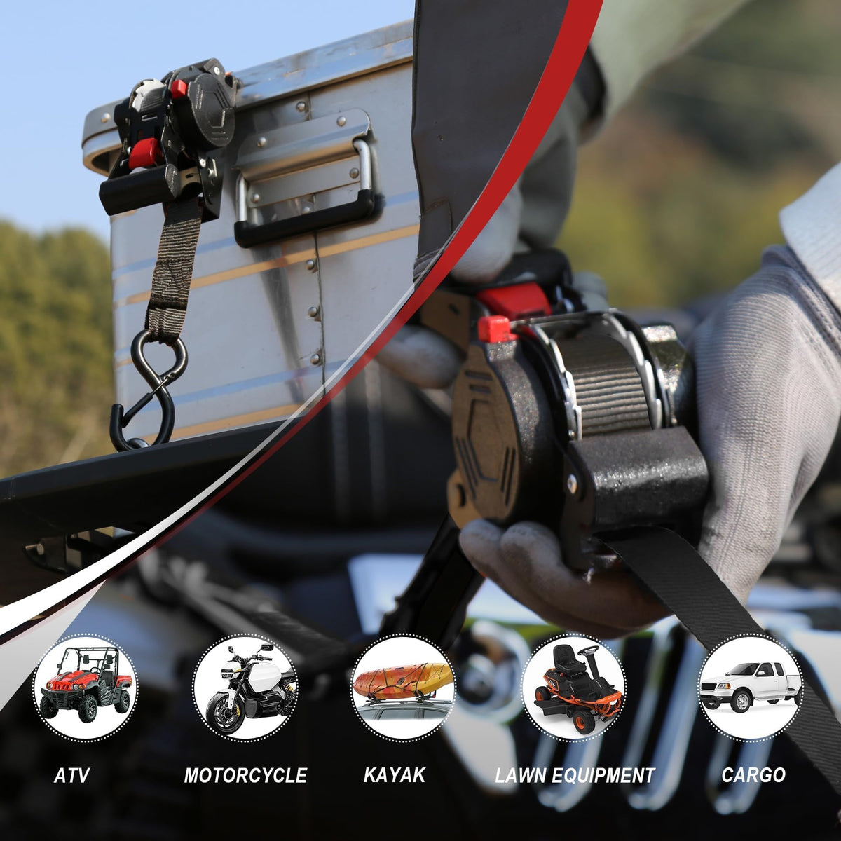 Soft loops included with AWELCRAFT straps offer versatile tie-down options