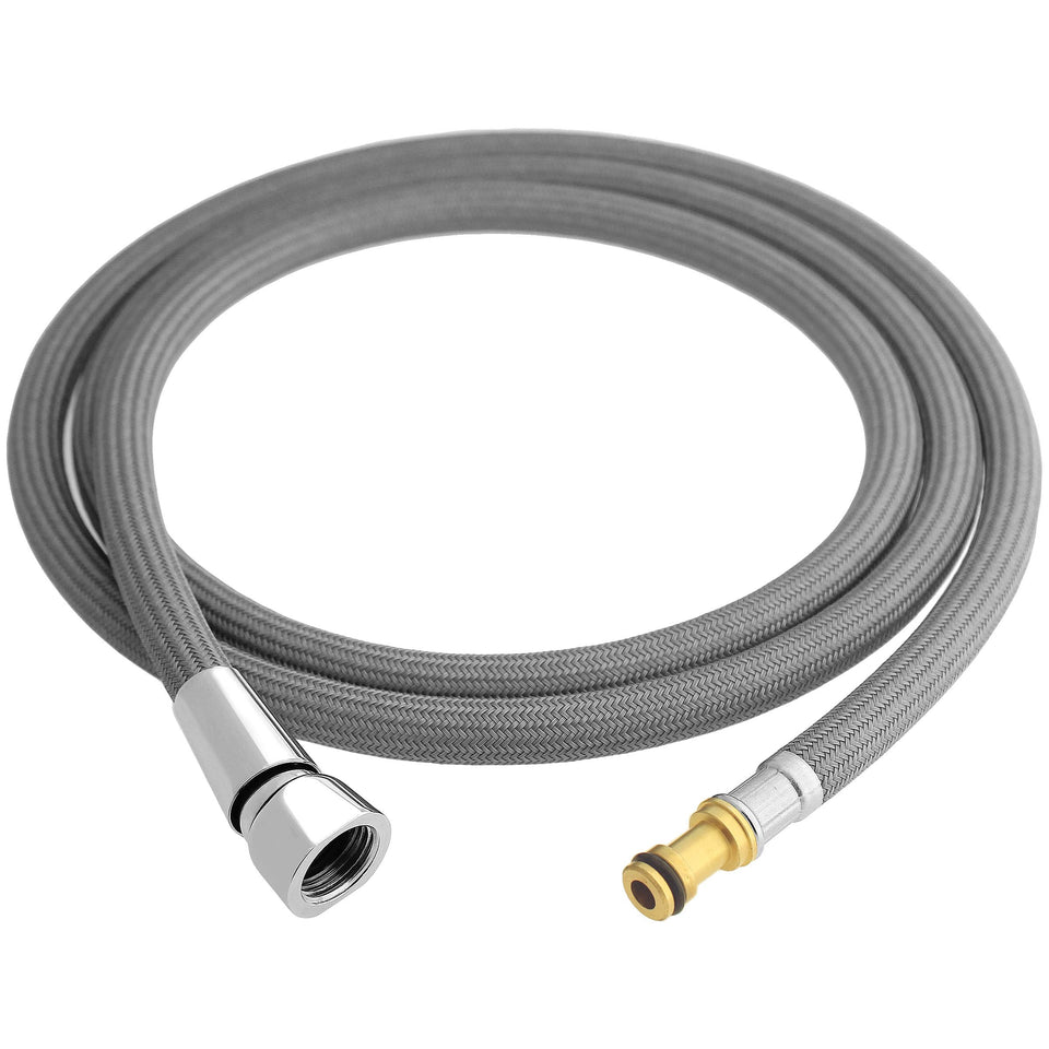 Awelife 150259 hose kit attached to a Moen pull-down faucet for simple replacement.