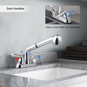 Awelife 4-inch centerset installation shows quick setup.