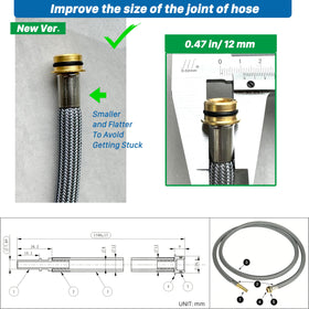 Awelife 59-inch hose extended for Hansgrohe pull-down use for easy replacement.
