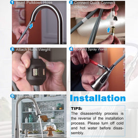Easy DIY installation scene with Awelife hose and Moen parts.