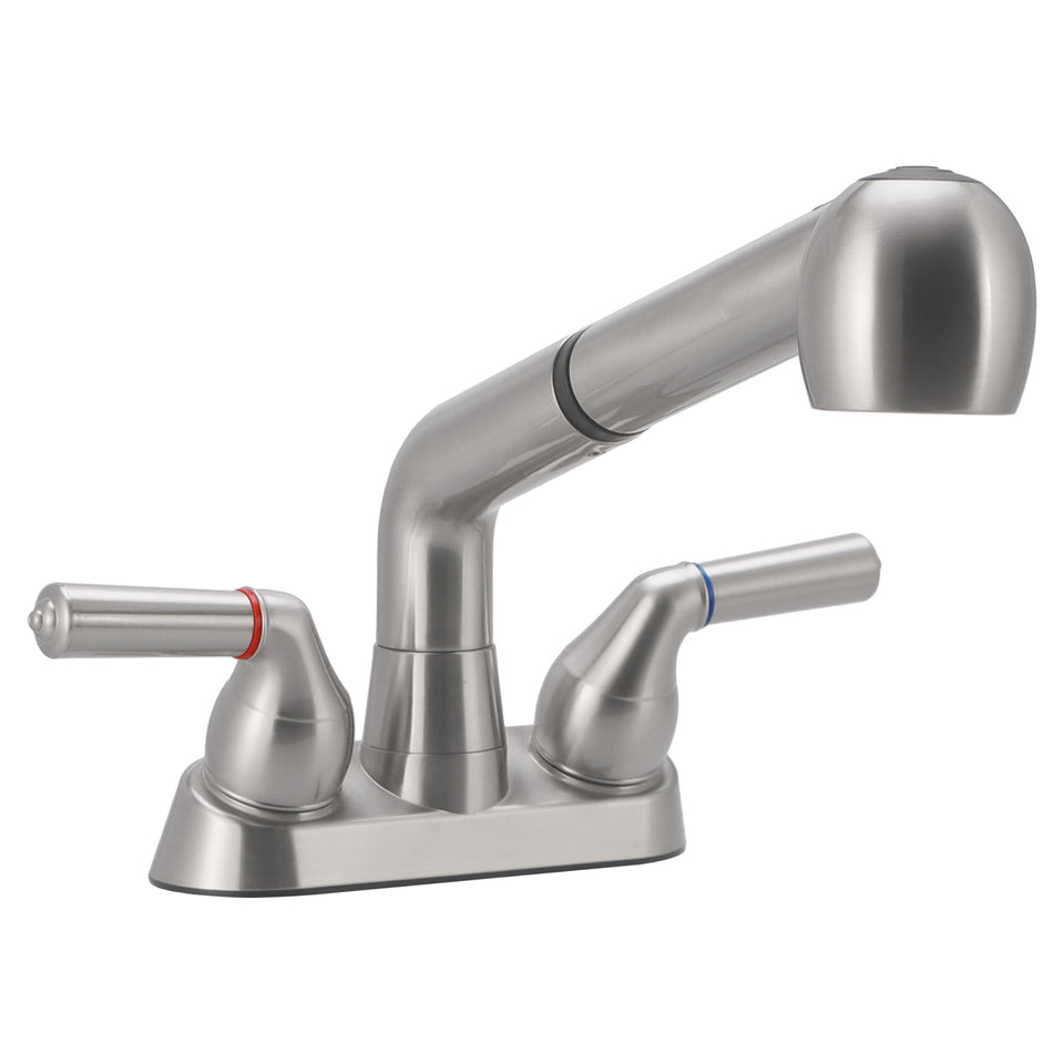 Awelife utility sink faucet with pull-out sprayer for easy reach and cleaning