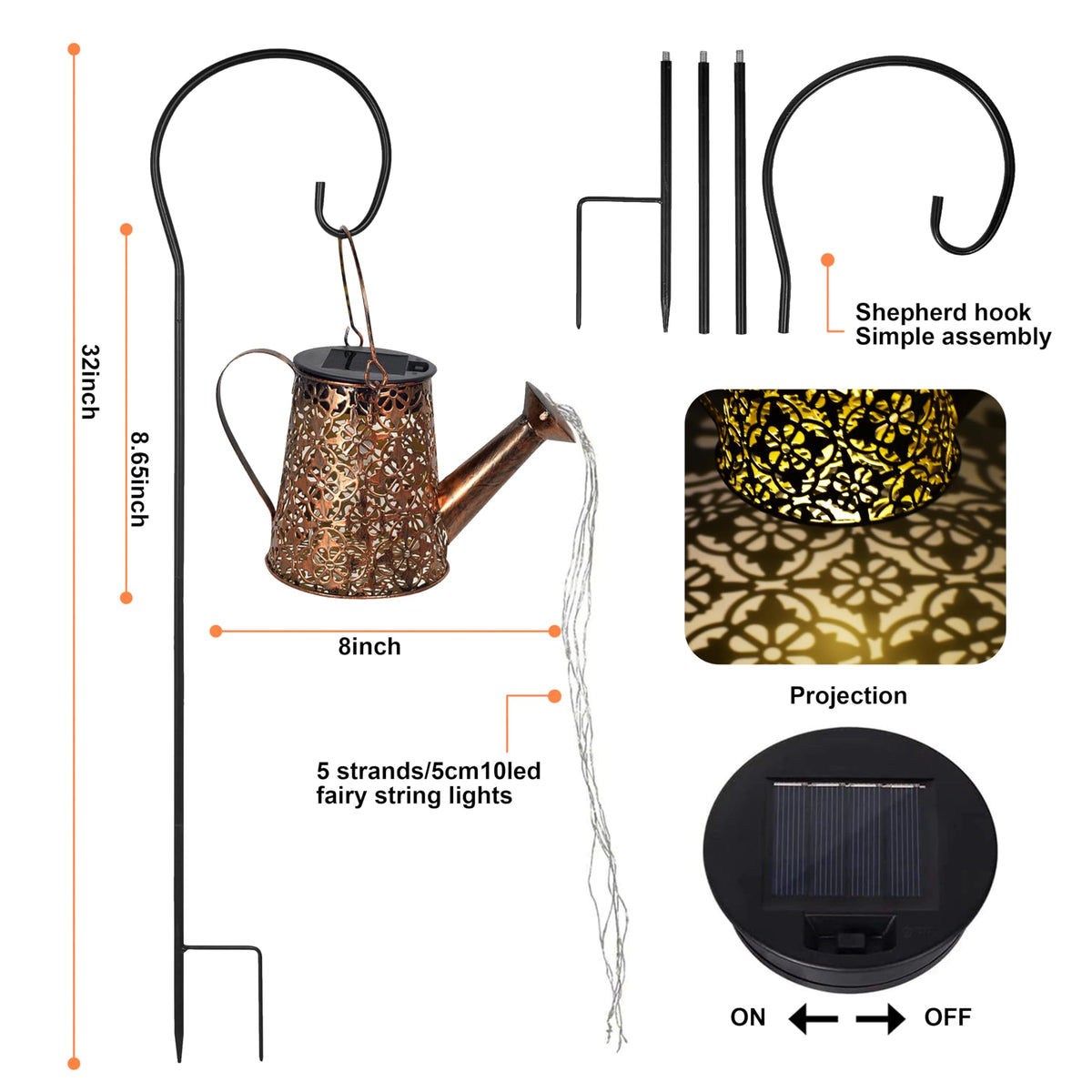 AWENDIETOU large hanging lantern adds charm to garden pathways.