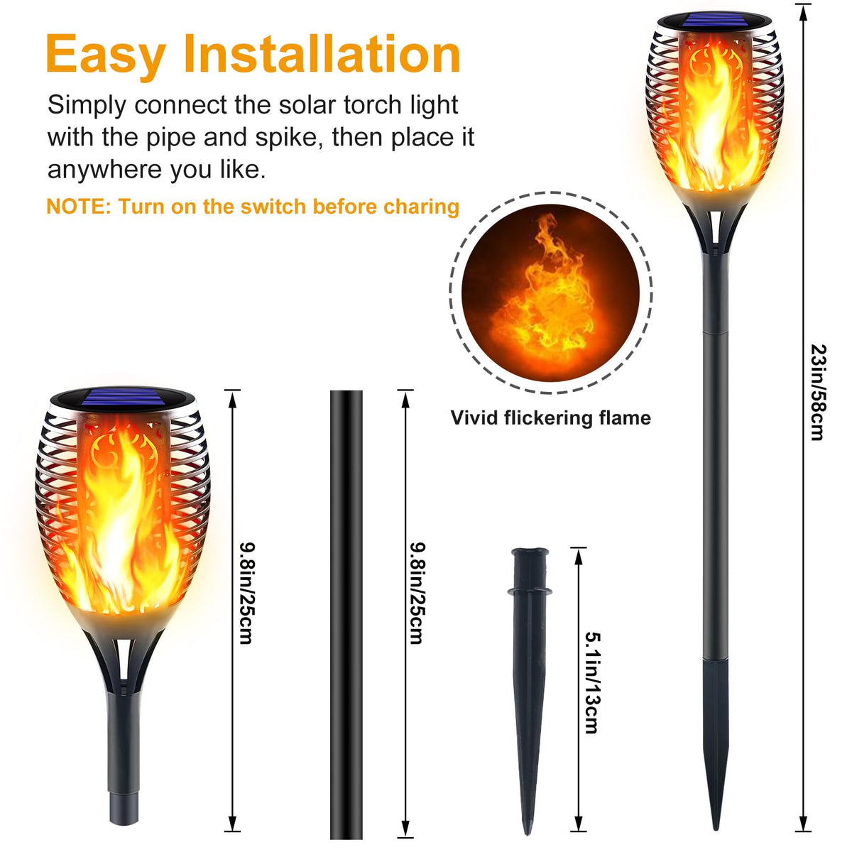 Awethone solar torch demonstrates IP65 waterproof durability against rain or snow