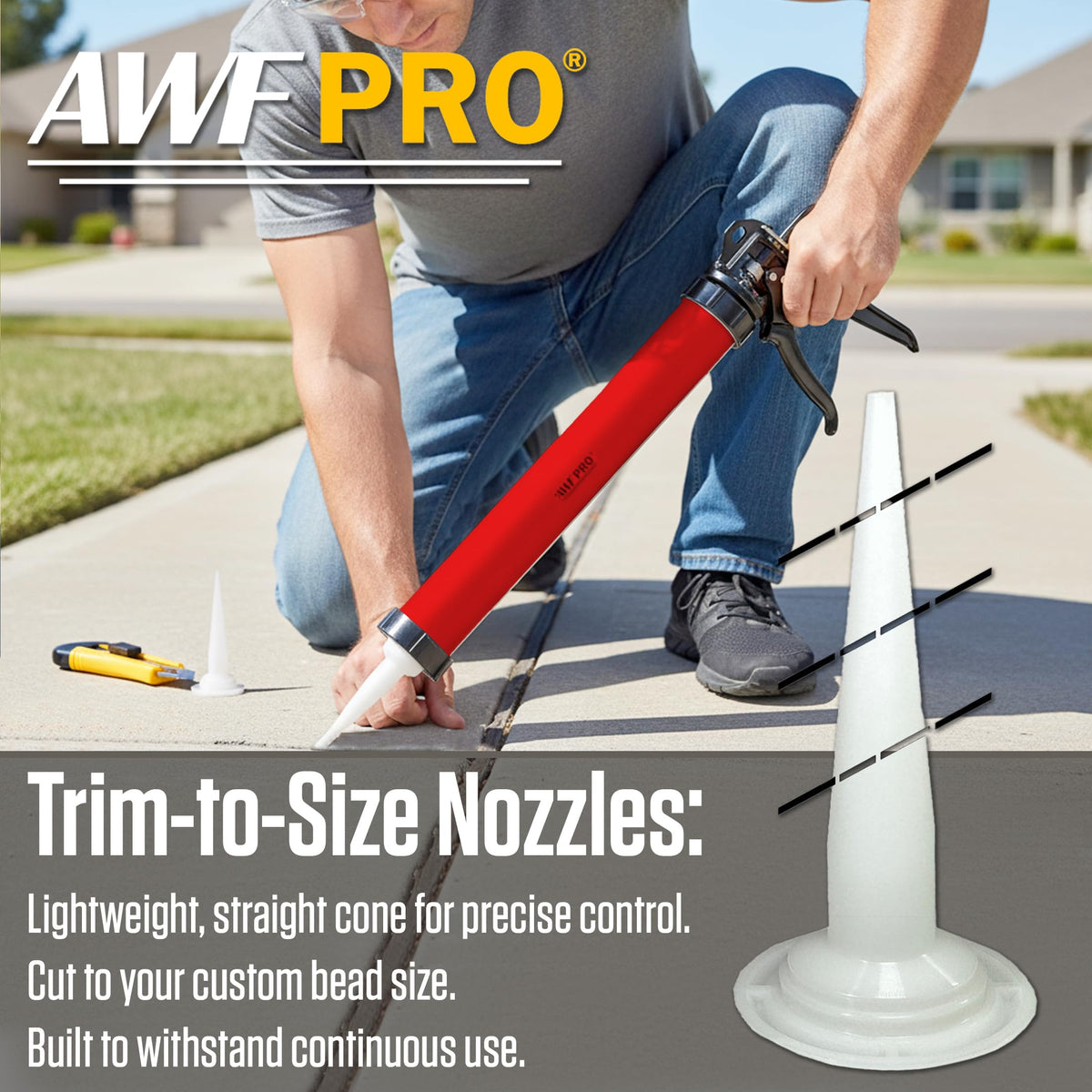AWF PRO thumb-activated release tab prevents leakage