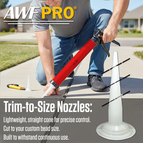 AWF PRO thumb-activated release tab prevents leakage