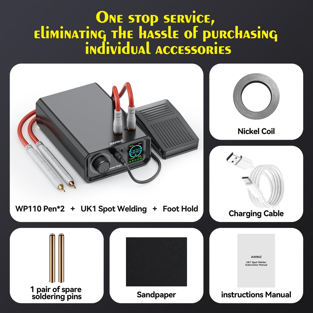AWithZ gift package includes essentials for DIY battery projects.