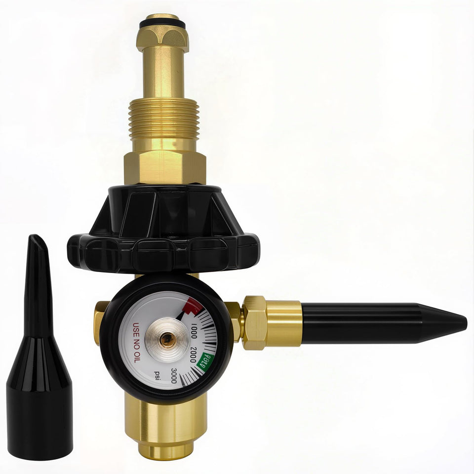 AWLOLWA helium regulator with 0-3000 psi gauge for precise inflation