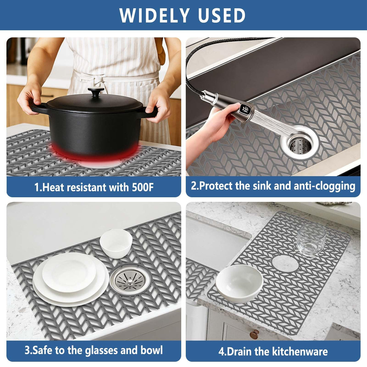 AWOKE center drain-hole design ensures smooth water flow and easy cleaning.