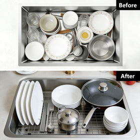 AWOKE grid doubles as a dish-drying station with drainage.