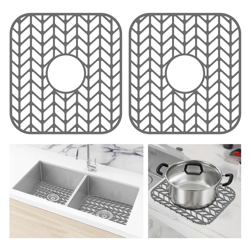 AWOKE silicone sink protector for the bottom of the sink guards against scratches and stains.