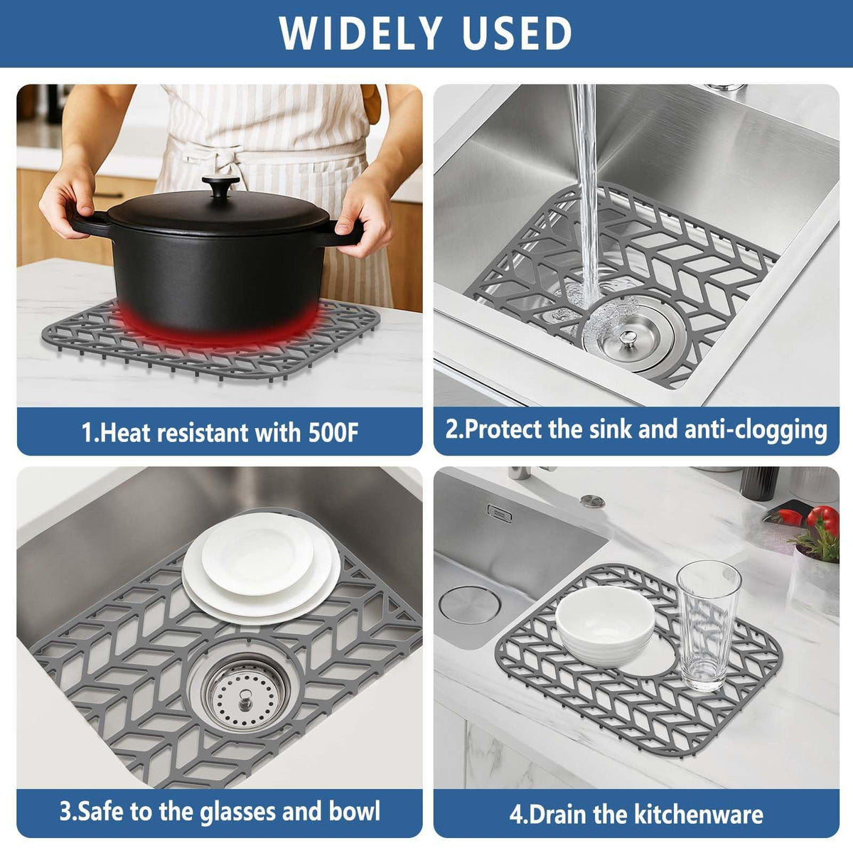 AWOKE compact drying area helps air-dry dishes while freeing counter space.