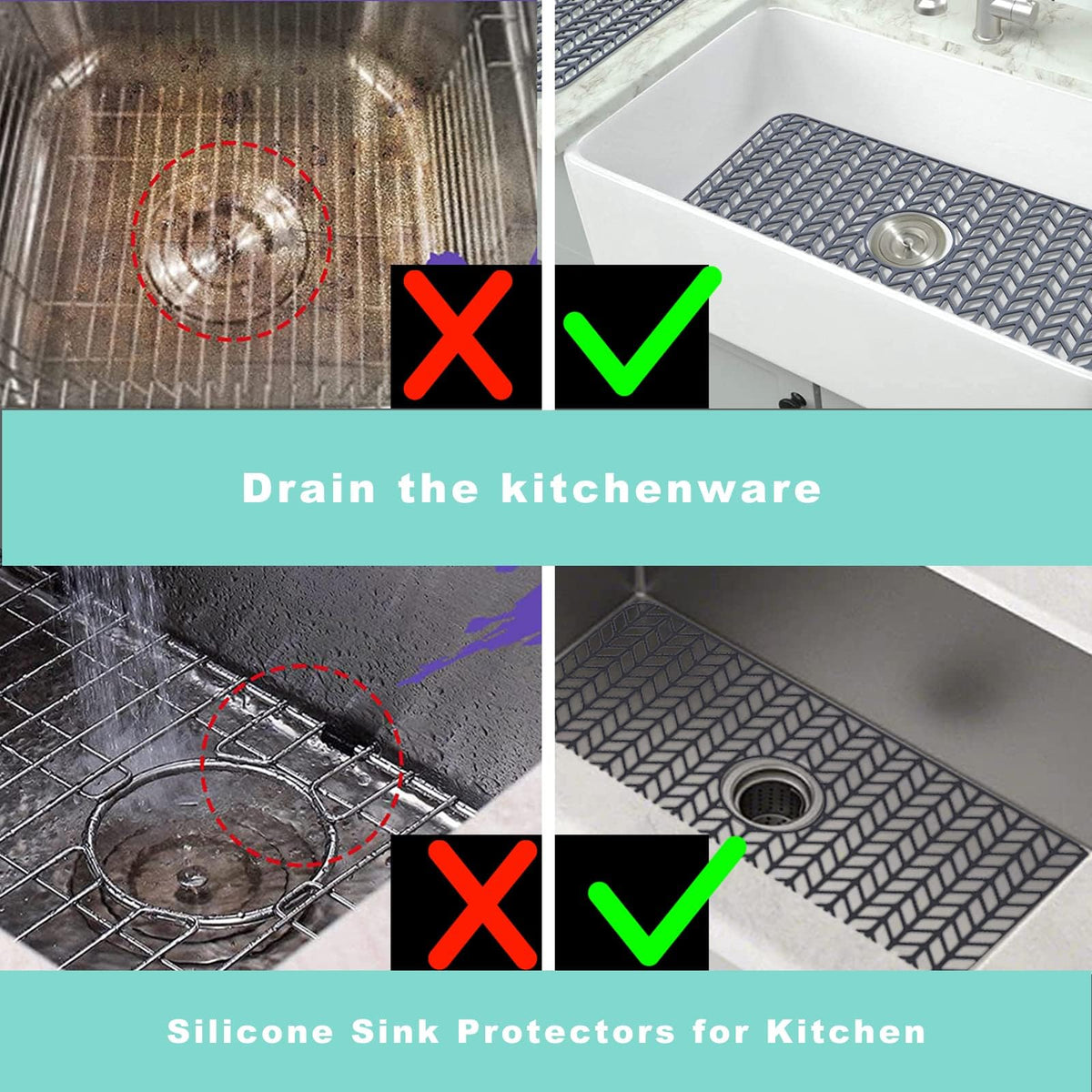 AWOKE dishwashing-safe sink protector for quick cleaning