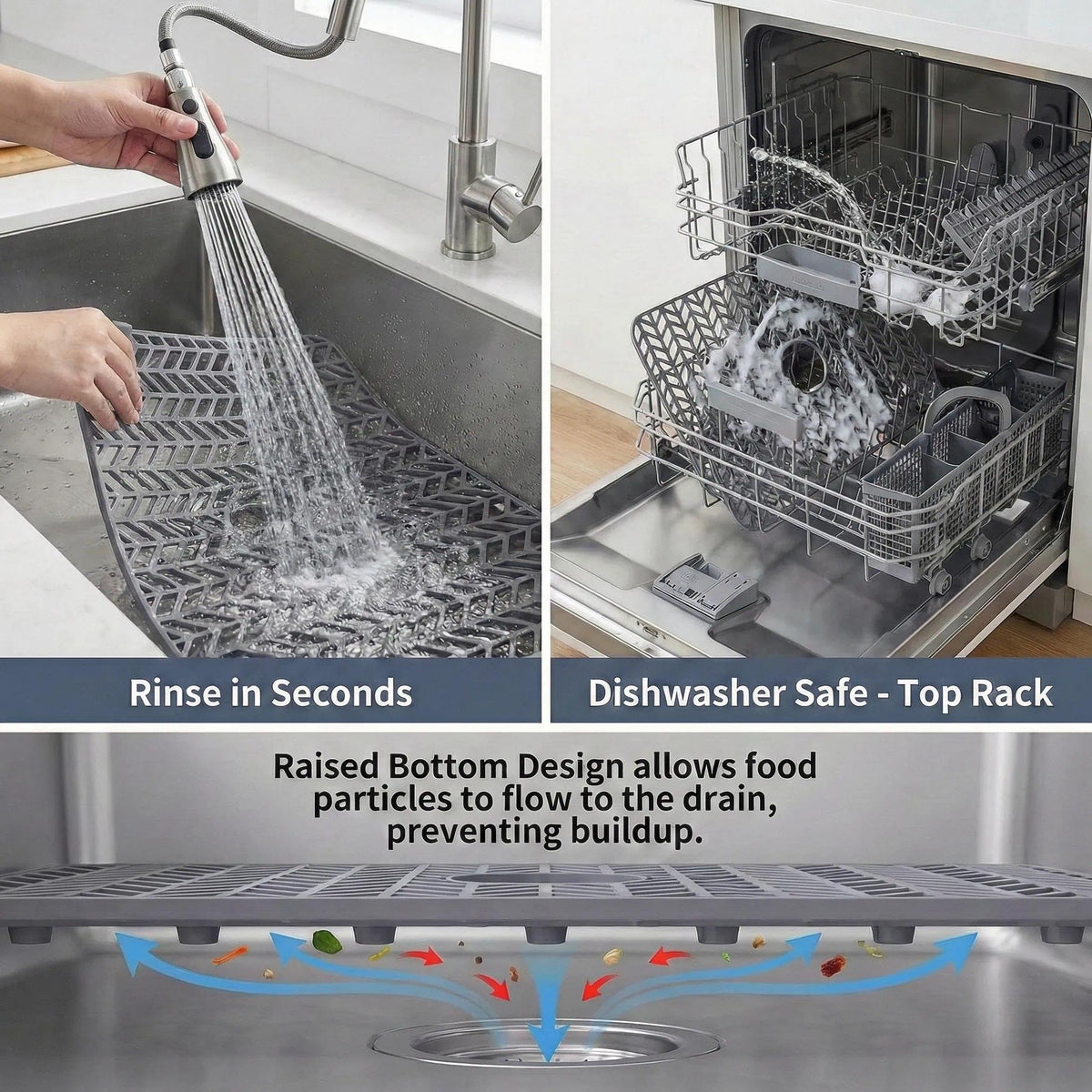 AWOKE grey sink protector adds modern style to kitchen