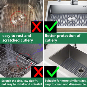 AWOKE Sink Protector Mat flexible silicone adapts to curved or flat sinks.