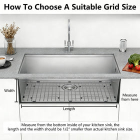 AWOKE sink rack with rubber bumpers for non-slip stability.