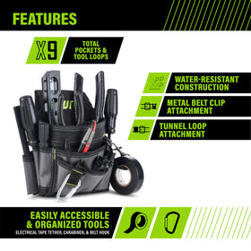 AWP Ballistic Nylon Mini Tool Pouch carabiner hook enables easy tool or key attachment.