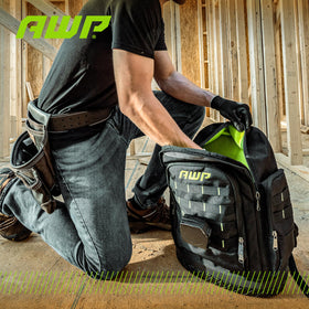 AWP Extreme Tool Backpack waterproof molded base protects gear on damp job sites