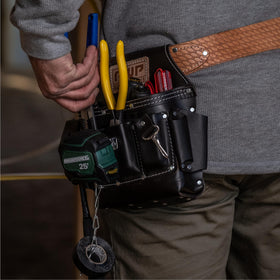 AWP Premium Tool Pouch carabiner attachment enables quick tool clipping.