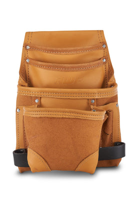 AWP Genuine Leather Premium Tool Pouch front view shows durable construction for daily use.