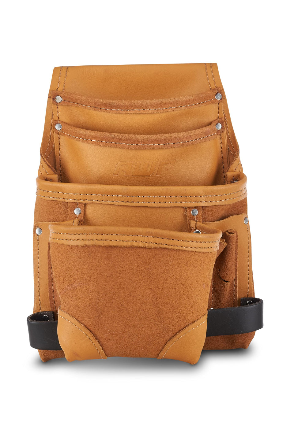 AWP Genuine Leather Premium Tool Pouch front view shows durable construction for daily use.