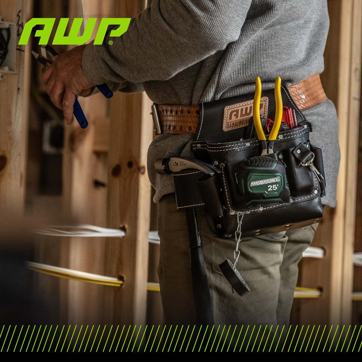 AWP Tool Pouch interior elastic pockets keep tools organized.