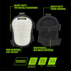 AWP knee pads with tri-buckle system for quick, secure fit.