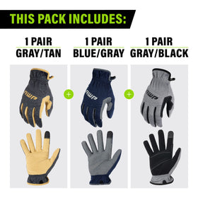 AWP Performance Utility Gloves back view highlighting durable stitching for protection.