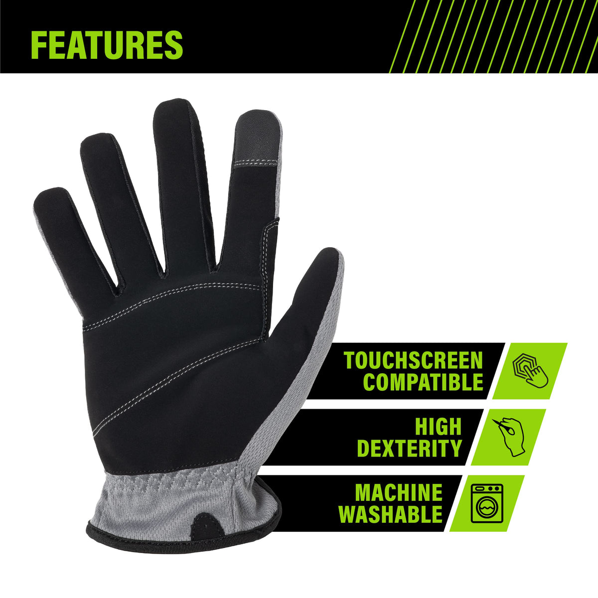 AWP Performance Utility Gloves touchscreen compatibility enables on-site device use.