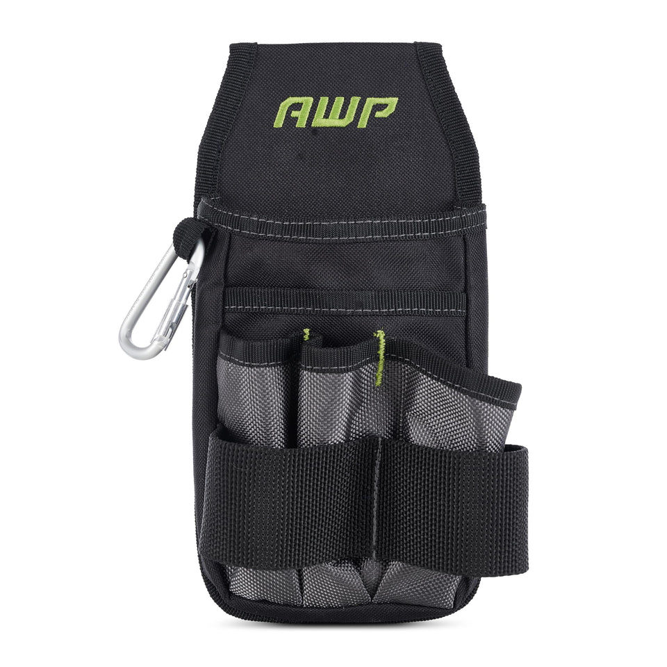 AWP Premium Tool Pouch with multi-pocket organizer keeps tools accessible on site